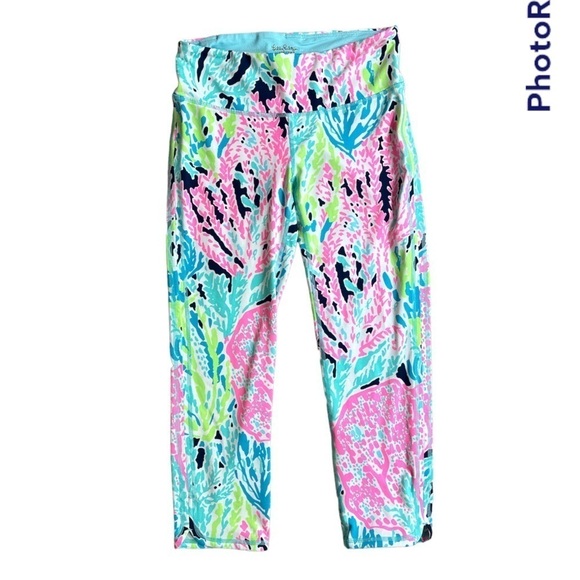 Lilly PulitzerLilly Pulitzer Luxletic Seaside Aqua Weekender Cropped Legging